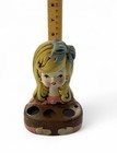 Rare Vintage 60s Lipstick Holder Ceramic Girl Figural Head Japan