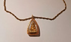 Fashion Thai Asian Buddha Amulet Pendant Gold Tone Chain 18  Necklace