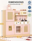 Wooden Kids Play Kitchen Set - Pretend Toy Gift For Girls   Toddlers  Fun Role P