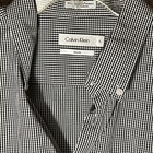 Calvin Klein Slim Fit Mens Black   White Button  Down Long Sleeve Dress Shirt Xl
