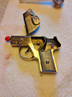 1940 s Hubley Dick Nickel Plated Toy Cap Gun Pistol Cast Aluminum Double Action
