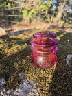 Hemingray 56 Glass Insulator     Sunset Inferno     Magenta   Gold Art Glass