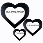 3 Pcs Black Wooden Heart Shape Sign Gothic Wedding Party Table Centerpiece