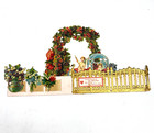 Valentine Card Victorian Fold Out Stand Up Die Cut  Germany Garden Arbor Flowers