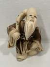 Detailed Carved   Etched Resin Shou Xing Figurine Netsuke Okimono 2 15  H Signed