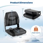 2-pack Boat Seats  Folding Low Back Boat Chairs W  Sponge Padding  Fixing Bolts