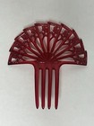 Vintage Pair Of Celluloid Hair Combs Art Deco Green   Red Victorian Style Pretty