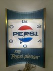 Vintage 1960   s Say Pepsi Please Pepsi-cola  Clock Lighted Sign