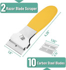 2 Pack Razor Blade Scraper Set With 10 Blades      Glass Paint Window Cleaner