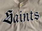 Rawlings Saints Mesh Baseball Jersey Adult Large  7 Tan Gold Black Sewn Stitched