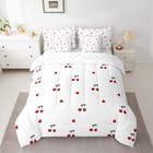 Kids Red Cherry 7 Piece Bedding Set Twin Size cherry Pattern Bed In A Bag yum   