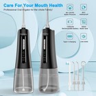Cordless Water Flosser Dental Oral Irrigator Floss Teeth Cleaner 4 Jet Tips Ipx7