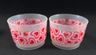 Lot Of 4 Tupperware 4 Oz Hearts   Red Snack Cups  1229 W Matching Seal lid  297