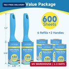 600 Sheets Extra Sticky Lint Rollers For Pet Hair  Easy Spiral Tear Lint Roller