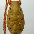 Vintage Ocarina Face Flute Painted Clay Pottery Musical Instrument 3 