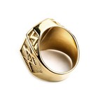 Purple Cz Inlay Gold Plated Masonic Ring Stainless Steel Vintage Mens Biker Ring