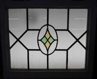 Pretty Diamond Midsize Old English Leaded Stained Glass Window 23  X 19 1 4 