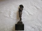 Vintage Julius Paul Schmidt - Felling Antique Bronze Boy On Marble Stand 6 5   T
