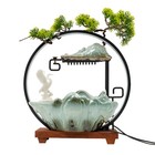 Tabletop Water Fountain Indoor Waterfall With Led Light Mist Desk Fountain