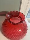 Antique Hobnail Cranberry Glass Flashed Lamp Shade Approx  10    Diameter At Base