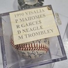 1990 Visalia Oaks Auotgraphed Baseball P Mahomes R Garces D Neagle Trombley