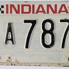 1979 Indiana License Plate      Vintage Antique Checkered Flag In Tag 9 A 7874