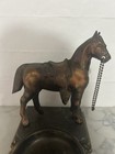 Vintage Mid Century Western Horse Ashtray Double Pipe Holder Metal Copper Finish