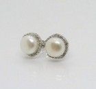 Round Mother Of Pearl Stud Earring 925 Sterling Silver Gemstone Women Jewelry