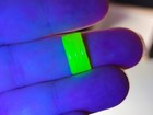 Vintage Art Deco Uranium Glass Cabochon 1930s Yellow Grooved Rectangle 14x7mm