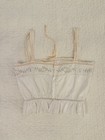 Antique Edwardian Cotton Camisole W  Ribbon Ruffle Trim - Eyelet Embroidered Xs