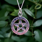 Elfin Pentacle Pendant Theban Spell Wording 925 Sterling Silver Jewellery   Box