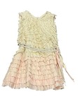Monnalisa Girl s 4 Dress Frilly Ruffle Sleeveless Pink Cream Ombre Pearl Belted