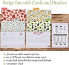 Farmhouse White Recipe Box With Cards And Dividers - Vintage Recipe Card Box    