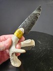 Two-tone Burns Green Obsidian Knife stone arrowheads spear kenny Hull riddick 3