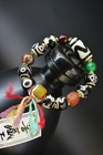 Unique Old Tibetan Agate Dzi  multiple Totems  Bead Bracelet A11