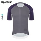 Ykywbike Pro Men Cycling Jersey Collarless Aerodynamic Raglan Short Sleeve Tops
