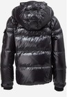 S13 Boys Size 16 Black Hooded Full Zip Down Puffer Jacket Nylon Pockets