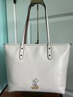Disney X Coach Mickey Mouse Chalk White City Zip Top Large Tote Euc