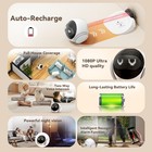 Aez Pet Camera 1080p Hd Lens Cat dog Robot indoor Movable With   