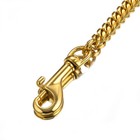 51inch Stainless Steel Gold Miami Chain Leather Walking Dog Leash Lead Traning