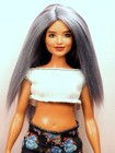 Barbie Doll Wig Size 4 Silky Viscose Ooak Custom Silvery Lavender  201