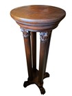 Antique Late 19th C  Mahogany Pillar Style Column  Pedestal Claw Feet 38  H 