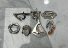 Lot Of 7 Vintage 925 Sterling Silver Brooch   s Pins