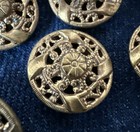 Lot Of 25 Pierced Brass Ornate Filigree Victorian 3 4    Shank Buttons