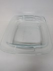 Pyrex C222 Blue Tint Clear 8x8 Square Glass 2 Qt Baking Dish With Handles Usa