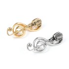 For Creative Microphone Brooch Music Note Pins Alloy Bag Clothes Lapel Pin Je   