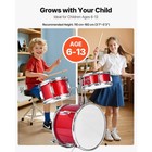 Kids Drum Set 3-piece Junior Musical Drum Kit With 14 In Bass Drum  red 