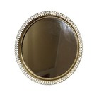 Vtg Mirrored Vanity Tray Gold Filigree Hollywood Regency 10  Round