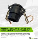 Wvo Designs 1-1 2  X 1-1 4  Female Npt X Female Coupler