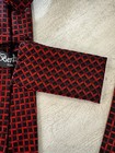 Nwt Berlioni Men s Neck Tie Accessory Set Pocket Square Handmade In Italy Red